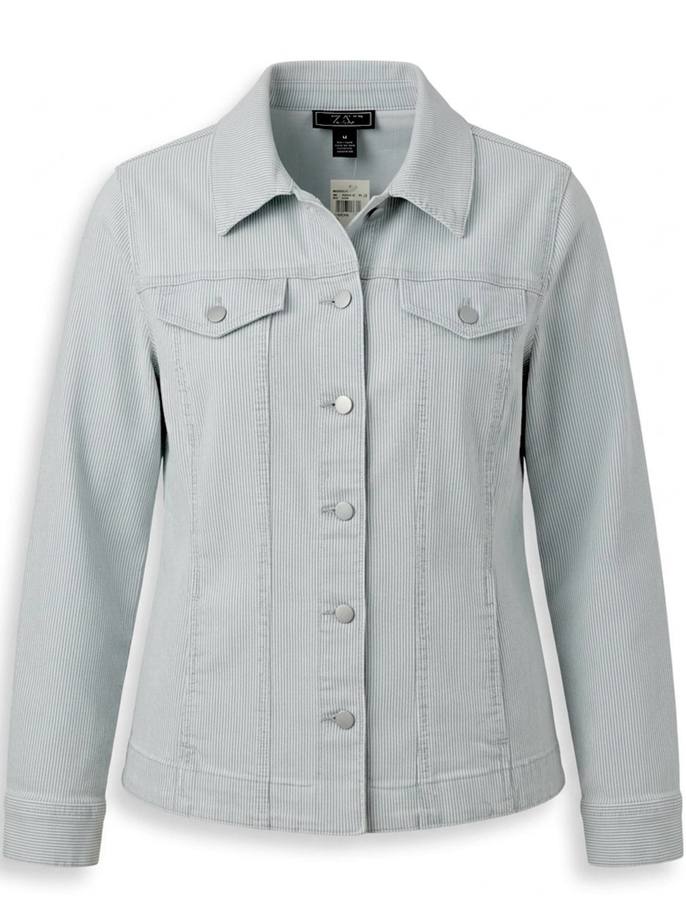 Charter Club Light Blue Striped Denim Jacket Sz 2X Cottagecore Cabincore NWT